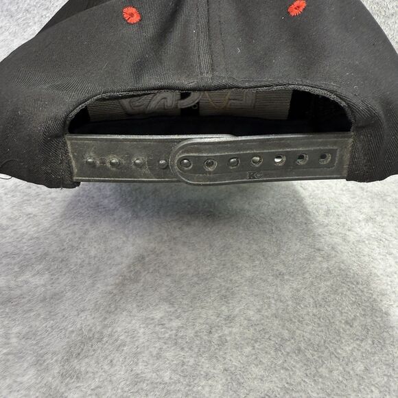 Vintage KC Caps Lucky Hat Red Black One Size Snapback Fishing Hook - Picture 2 of 9